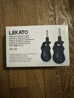 Wireless Guitar System 5.8 Wireless Guitar Transmitter‎ Receiver Rechargeable